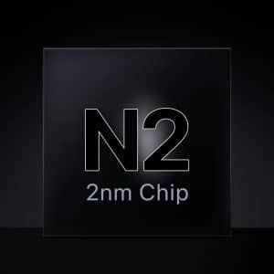 Close-up of Apple’s A20 chip powered by TSMC’s 2nm process, set to debut in the iPhone 18 in 2026, showcasing advanced semiconductor technology.