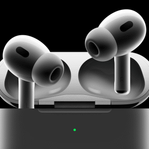 Illustration of Apple’s AirPods camera project, showcasing innovative earbuds with built-in cameras for AI vision capabilities.