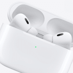 AirPods Pro 3 2025 earbuds and case on a white background, showcasing sleek design