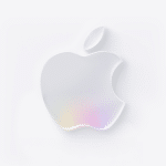 A white Apple logo with a subtle, soft rainbow-colored gradient at the bottom, set against a light gray background—perfect for highlighting Apple Q3 2025 earnings updates.