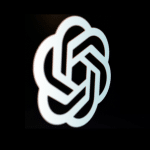 A white geometric, intertwined knot design on a black background, representing the OpenAI logo, symbolizes innovation behind ChatGPT and emerging models like GPT-5.