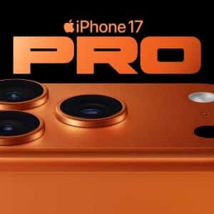 A close up of a cell phone featuring the bold design of the iPhone 17 Pro Max.