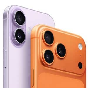 Close-up of two smartphones, one in light purple and the other in orange, highlighting their multiple rear camera lenses and sleek, modern design—perfect for an AppleMagazine Cover Story. - AppleMagazine