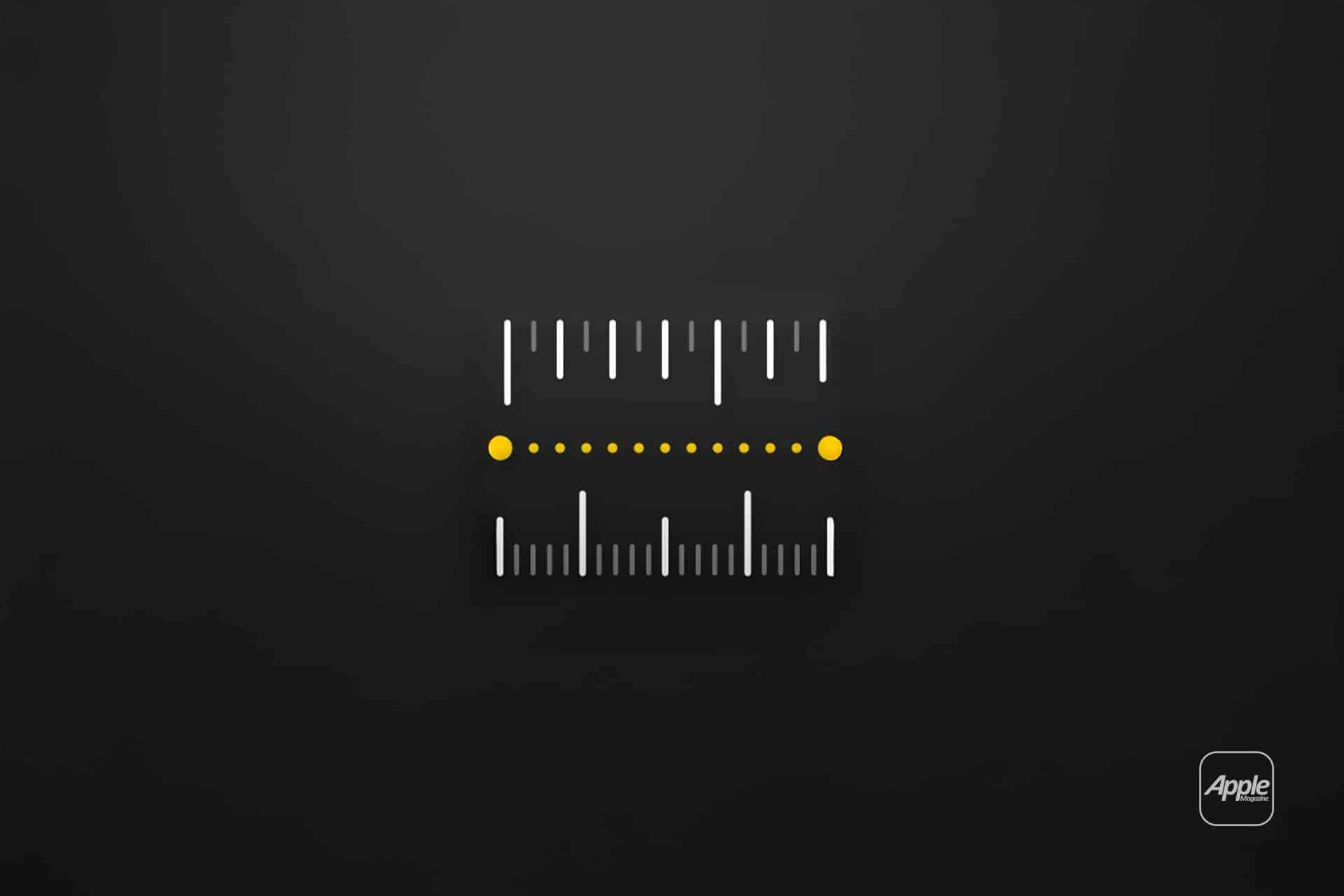 Apple iPhone Measure app icon on dark background.