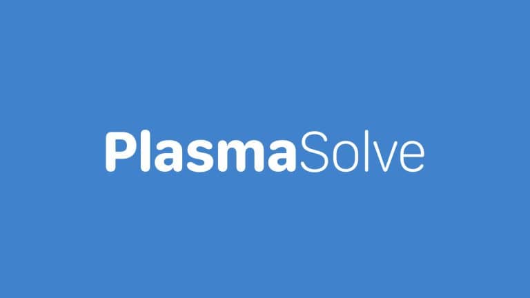 PlasmaSolve acquisition - White text reading “PlasmaSolve” on a solid blue background, reflecting the company’s expertise in materials science and plasma simulation.